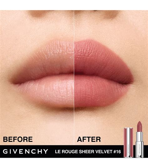 givenchy le rouge sheer velvet n16|Givenchy lipstick in 27 rouge.